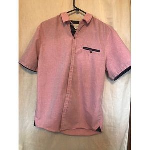 Craft + Flow Pink short-sleeve button down shirt